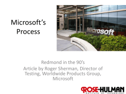 Microsoft*s Process - Rose