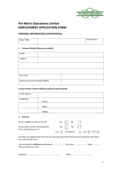 PMOL2 Application Form - Pre Metro Operations Ltd