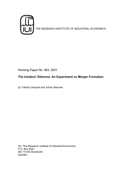 An Experiment on Merger Formation