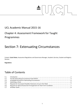 Section 7: Extenuating Circumstances