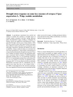 Drought stress response on some key enzymes of cowpea