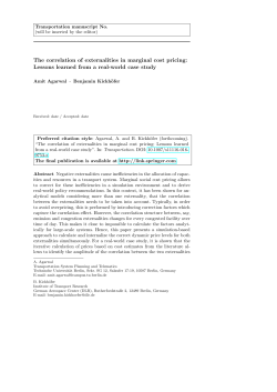 The correlation of externalities in marginal cost pricing