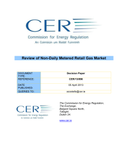 Review of Non-Daily Metered Retail Gas Market