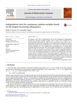 Independence tests for continuous random - NeuroMat