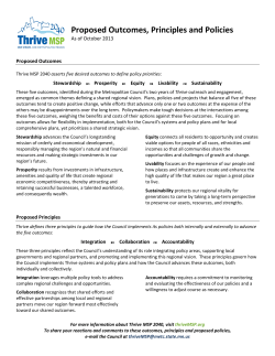 Thrive Outcomes, Principles and Policies