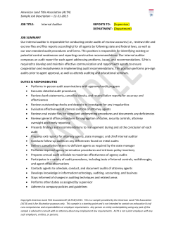 American Land Title Association (ALTA) Sample Job Description