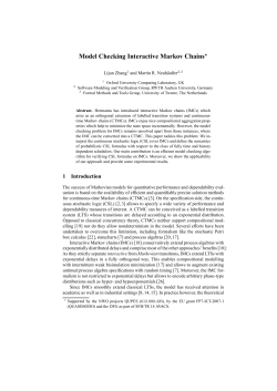 Model Checking Interactive Markov Chains - Informatik 2
