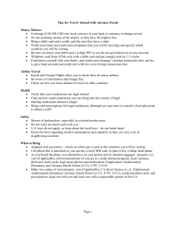 Page 1 Tips for Travel Abroad with Advance Parole Money Matters