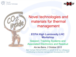 Novel technologies and materials for thermal management