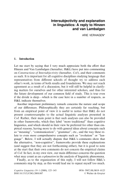Intersubjectivity and explanation in linguistics: A