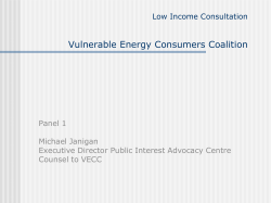 Low Income Consultation Vulnerable Energy Consumers Coalition