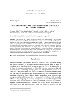 AN EXAMPLE OF SERBIA Neboj&scaron;a Zakić*1, Svetlana Vukotić