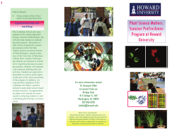 Plant Science Matters: Summer PreFreshmen Program at Howard