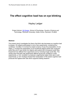 The effect cognitive load has on eye blinking