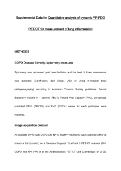 Metabolic rate of 18 F-FDG in HV and COPD subjects