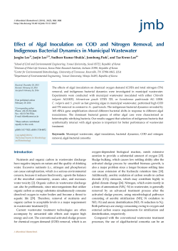 Effect of Algal Inoculation on COD and Nitrogen Removal, and