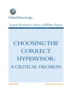 Choosing the Correct Hypervisor