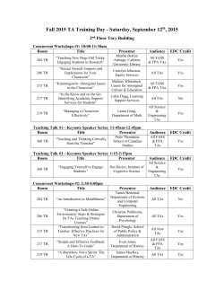 Fall 2015 TA Training Day
