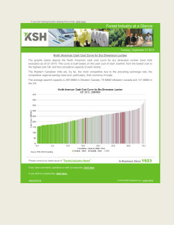 North American Cash Cost Curve for Dry Dimension Lumber