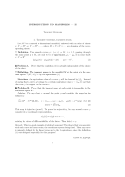 2. Tangent vectors. Tangent bundle.