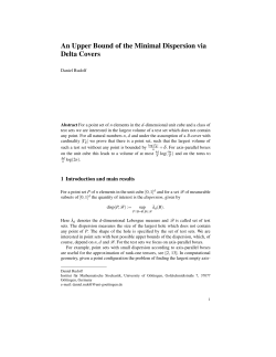 An Upper Bound of the Minimal Dispersion via Delta Covers