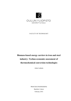 Biomass-based energy carriers in iron and steel industry