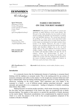 family decisions on the tourist market