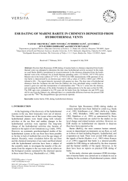 esr dating of marine barite in chimneys deposited from hydrothermal