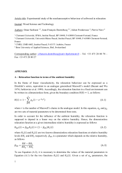 A – Relaxation function in terms of the ambient humidity