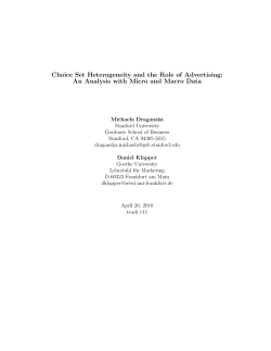 Choice Set Heterogeneity and the Role of Advertising