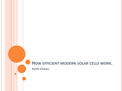 How efficient modern solar cells work.
