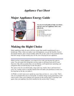 Appliance Fact Sheet Major Appliance Energy Guide Making the