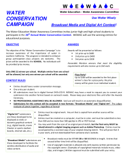Annual Water Conservation Campaign_Media Contest