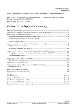 Joint Documentation on Coordination of
