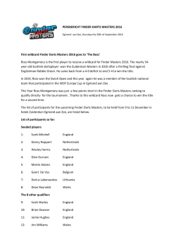 PERSBERICHT FINDER DARTS MASTERS 2016 First