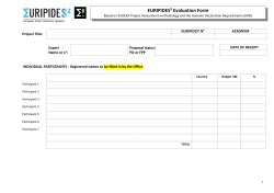 EX-ANTE PROJECT ASSESSMENT METHODOLOGY (PAM)*