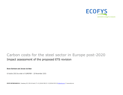 Carbon costs for the steel sector in Europe post-2020