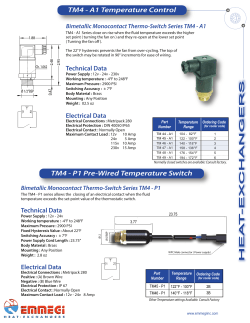 TM4 - P1 Pre-Wired Temperature Switch TM4