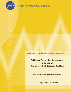 Public and Private Health Insurance in Germany - wiwi.uni