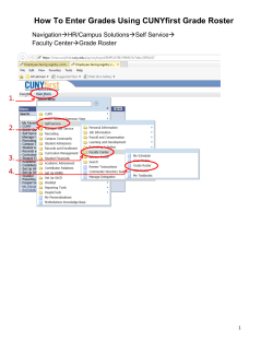 How To Enter Grades Using CUNYfirst Grade Roster