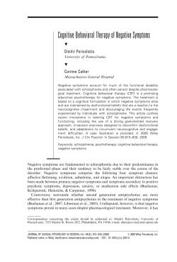 Cognitive behavioral therapy of negative symptoms