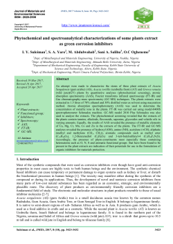 Phytochemical and spectroanalytical characterizations of some