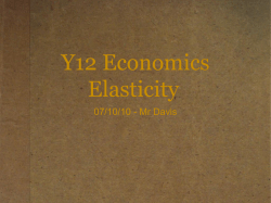 Elasticities - Uniservity CLC