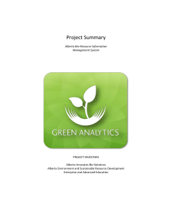 by Green Analytics - Alberta Innovates