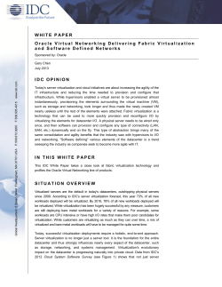Oracle Virtual Networking Delivering Fabric Virtualization and