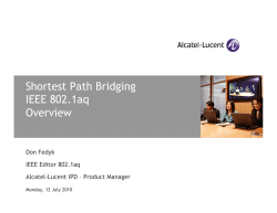 Shortest Path Bridging IEEE 802.1aq Overview