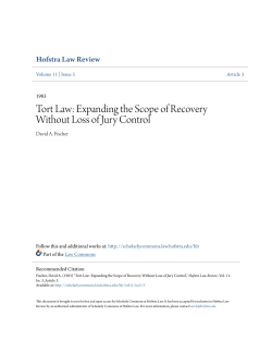 Tort Law: Expanding the Scope of Recovery Without Loss of Jury