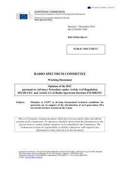 RADIO SPECTRUM COMMITTEE