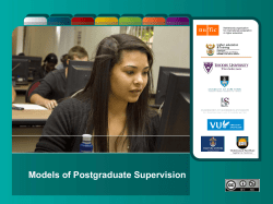 Models and Styles of Supervision