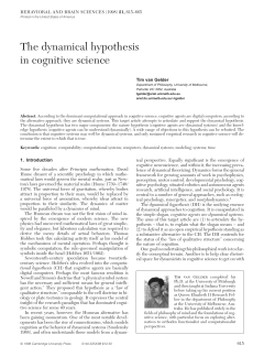 The dynamical hypothesis in cognitive science